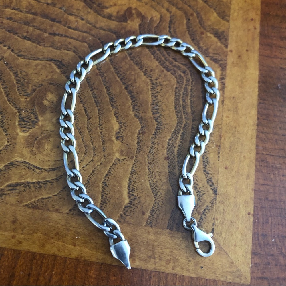 Vintage Jacmel figaro tri-tone chain bracelet